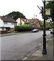 Temporary bus stop, Victoria Road, Penarth in CF64 3QT