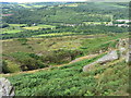 View over disused quarries on Craig-Evan-Leyshon Common in CF37 4HW