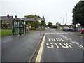 Bus stop and shelter on Matlock Road, Wessington in DE55 6DL
