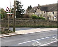 Warning sign - cattle on a Minchinhampton corner in GL6 9EU