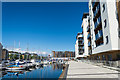 The marina and apartment buildings at Portishead in BS20 7AF