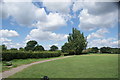 View up the path leading to River Way from Roding Valley Nature Reserve in IG10 3RH