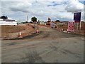 Entrance to a construction site at Holly Green in WR8 0PJ
