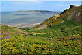 View over disused quarries towards the Great Orme in LL32 8BJ