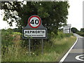 Hepworth Village Name sign & Roadsign in IP22 2QE