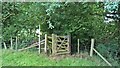 Gate and footbridge by Mather Wood in Newark and Sherwood District
