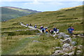 Summer morning rush hour on the Llanberis Path in LL55 4UD