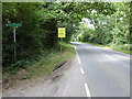 Looking north on the B2133 from footpath junction in RH14 9EA