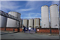 Oil silos on Lyster Road in L20 4EJ