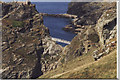 The Bridge joining Tintagel Head with the mainland in PL34 0BZ