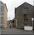 No motor vehicles sign facing Merthyr Street, Barry in CF62 8BZ