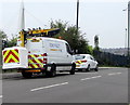 Openreach Versalift van, Dock View Road, Barry in CF63 4LY