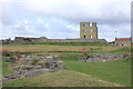 Remains of Chapel of Our Lady looking towards the castle keep in YO11 1QU