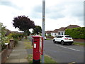 Pillar box at bus stop on Overhill in BN42 4QR