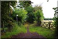 Public footpath to St. John's, Worcester, at Upper Wick, Rushwick, Worcs in WR2 5TA