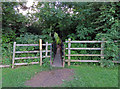 Footbridge across Bushby Brook from south in LE7 9NA