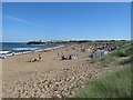Busy beach at Seaton Sluice in NE26 4JW