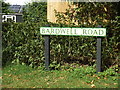 Bardwell Road sign in IP31 1RT