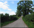 Osleston Lane past Cottage Farm in Osleston and Thurvaston
