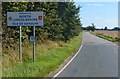 County boundary along Garthorpe Road in DN14 8JB