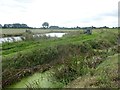 Pond and field drain in Besthorpe