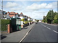 Bus stop and shelter on South End, Wigton in CA7 9LR