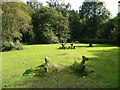 Picnic area near the Meanwood Trail, Leeds in LS17 5LS