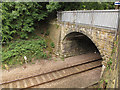 Railway bridge at Hollins Hill in BD17 7QW