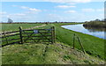 Gate on the floodbank of the River Trent in NG23 7LZ