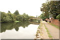 View back to the railway bridge along the River Lea in N17 9PN