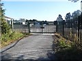 Entrance to the sewage works on School Road in RG20 8UG