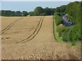 Farmland and the A345 near Old Sarum in SP4 6BT