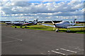 Light aircraft on the apron at Blackbushe in GU17 9LA