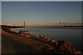 Sunset over the Humber, and seats with a view of the Humber Bridge in HU14 3LD