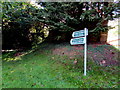Public footpath signpost in Hole-in-the-Wall in HR9 7JW