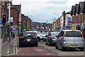 Traffic on the A59 in Walton, Liverpool in L4 3UF