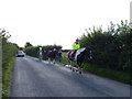 Horse riders on Withybed Lane near All Saints Farm in WR7 4FG