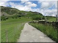 Footpath through Little Langdale in LA22 9NY