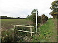 Footbridge and bend in the path in LN5 9GH