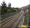 Rhymney Line from Tir-Phil station towards Brithdir station in NP24 6DQ