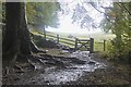 Gate to the Southern Upland Way below Gala Hill in TD1 1JN