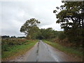 Lane heading south west from Covehithe in Covehithe