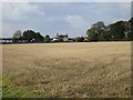 Stubble field and the old station, Harmston in LN5 9SU