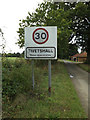 Tivetshall Village Name sign on Star Lane in NR15 2BW
