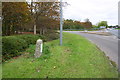 Milestone at junction of Watling Street and Olde Bell Lane in MK5 8DJ