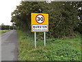Burston Village Name sign on Diss Road in IP22 5RP