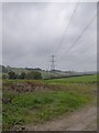 Power lines running south to the Kester Brook in TQ12 6NG