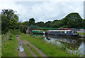 Narrowboats moored on the Leeds and Liverpool Canal in WN6 8LX