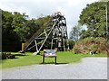 Mine Headframe, The Dolaucothi Gold Mine, Pumsaint, Wales in SA19 8US