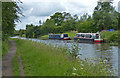 Narrowboats moored along the Leeds and Liverpool Canal in WN8 7TH